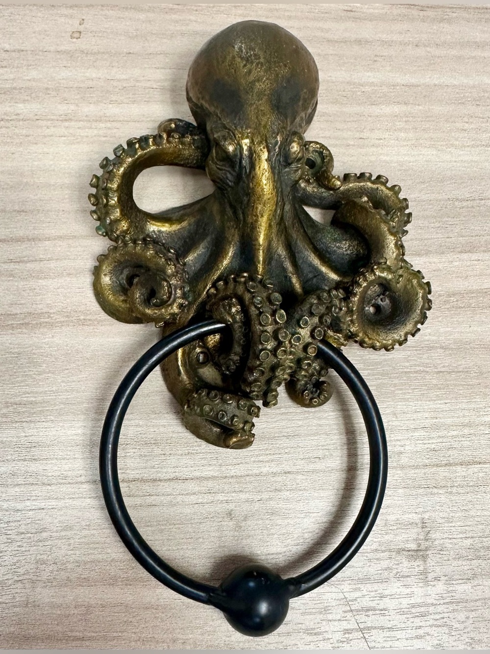 Pacific Giftware Kraken Octopus Door Knocker Aged Bronze Finish W Cast Iron Ring